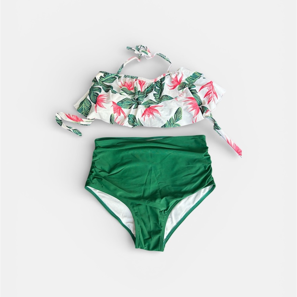 Tropical Leaf Print Swim Set small